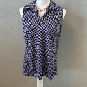Sport Haley purple White Geometric Sleeveless Tunic Top | Women’s Size Large